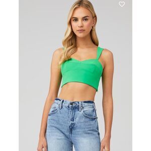 Amanda Uprichard Green Grass Josa Crop Top Size Small